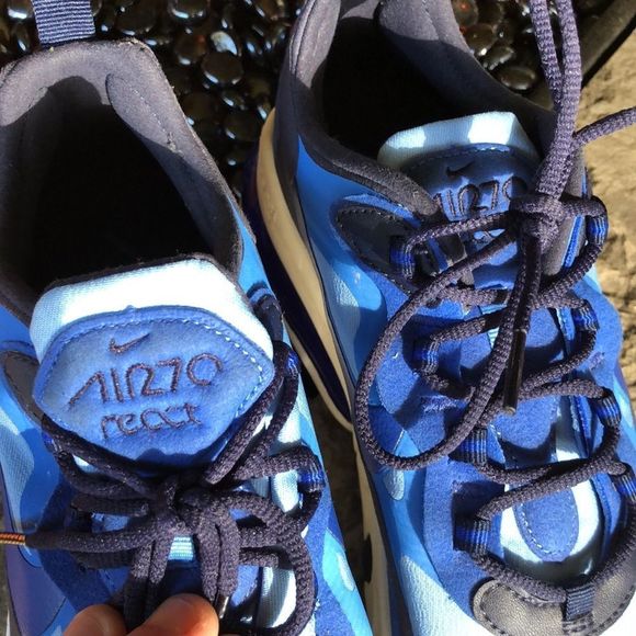 Nike Air Max 270 React Pacific/Hyper Blue CI3866 400 running Size 8.5 men's - Picture 12 of 16